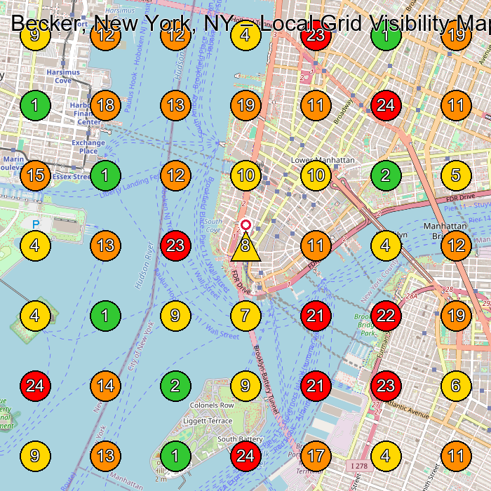 Becker, New York, NY Law Firm GeoGrid ranking map for New York NY